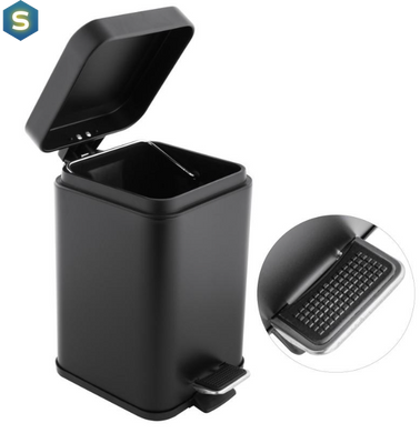 Кошик для сміття Yoka Muti black 3л. для ванної кімнати, туалету CH.MUTI-BLK, Черный матовый