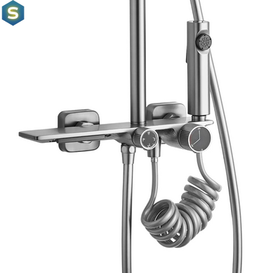 Душова система Rea Helix nikiel brushed з виливом REA-P6622, Зелений матовий