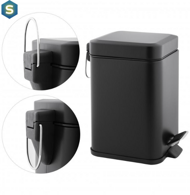 Кошик для сміття Yoka Muti black 3л. для ванної кімнати, туалету CH.MUTI-BLK, Черный матовый
