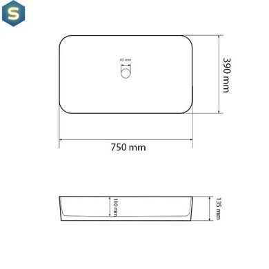 Умывальник VBI Vestone 75 white накладний VBI-017003, Білий