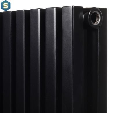 Дизайнерский радиатор Betatherm Quantum 2 H-500 L-1205 с нижним подключением BQ 2050/30 9005M 88, Черный матовый