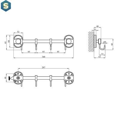 Крючок для ванной комнаты Kroner KRM Elbe - ACC2914-4 CV022876, Хром