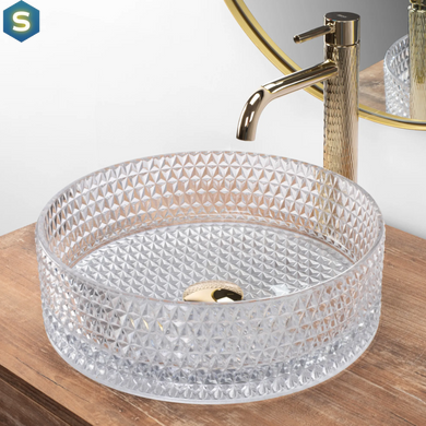 Умивальник Rea Cristal накладний transparent REA-U9670, Прозрачный
