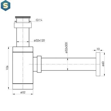 Сифон для умивальника Imprese Hydrant ZMK021708600, Чорний/золото