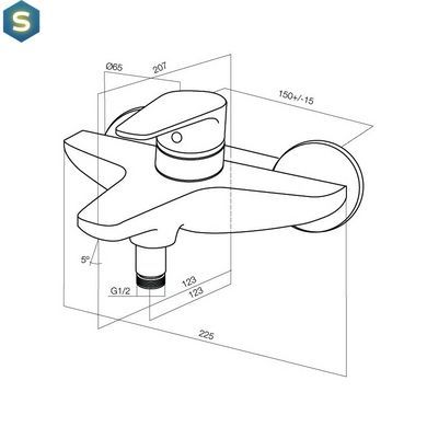 Смеситель для ванны AM.PM Inspire F5010000, Хром