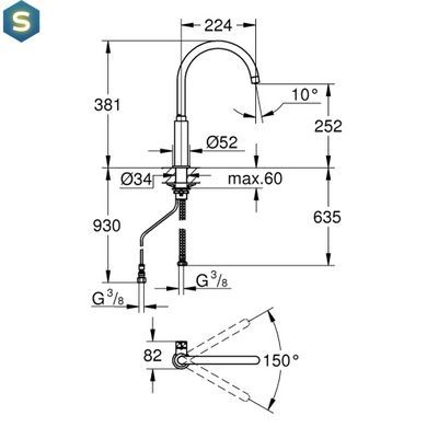Кран для питьевой воды Grohe Blue Pure Mono 31724000