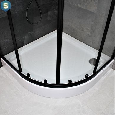 Душевая кабина Dusel EF-182B Black Matt 90x90, Черный матовый, прозрачный, черный матовый, 90x90