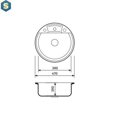 Кухонна мийка Adamant Fine &Oslash;470x190 old stone 193223, Каппучино