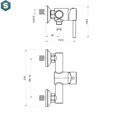 Змішувач для душу Koller Pool Orion 35 мм хром OR0450, Хром