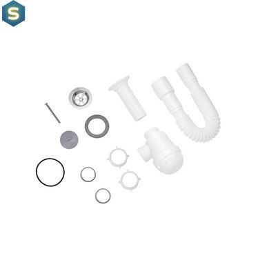 Сифон для кухонної мийки Kroner KRP - TW01 1 1/2"х40/50 мм CV032073, Білий