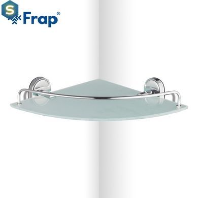 Полка стеклянная угловая 250х250 Frap F1921-1 4/24, Хром