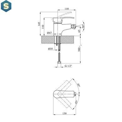 Змішувач для біде Kroner KRM Odra - C020 CV023577, Хром