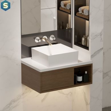 Раковина матова накладна Amidicon Ring 40 400x400 з литого каменю RING_40_MAT, Білий
