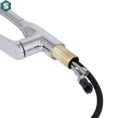 Смеситель для кухни Qtap Vlasta New с выдвижным изливом QTVLA344CRM45646 Chrome, Хром
