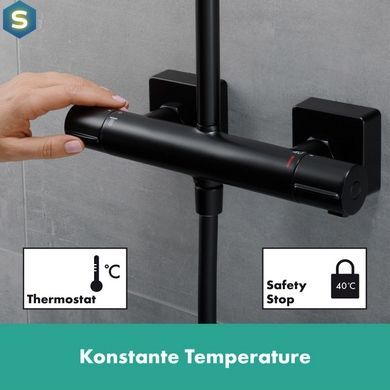 Душова система Hansgrohe Vernis Shape Showerpipe 240 1jet з термостатом Matt Black 26427670