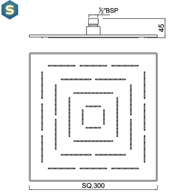Верхній душ Jaquar Maze OHS-CHR-1639, Хром