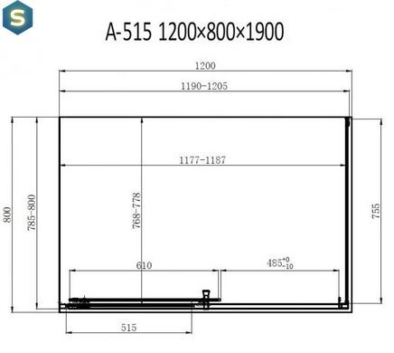 Душова кабіна Dusel A-515 1200x800x1900 прозоре, Хром, прозорий, хром, 120x80