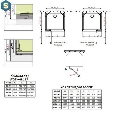 Душевая кабина Radaway Essenza New KDJ+S 80Lx90x200 385021-01-01L+384050-01-01+384050-01-01
