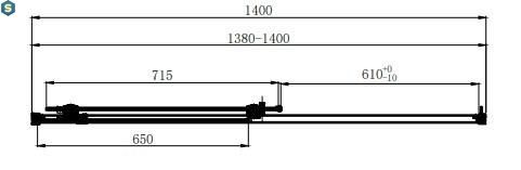 Душові двері Dusel DSL191B 1400x1900, прозорий, чорний матовий