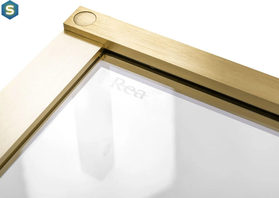 Душові двері Rea Hugo 130 розпашні brushed gold REA-K6610+REA-K8413, прозорий, золотий