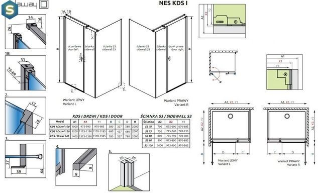 Душова кабіна Radaway Nes KDS I 120x90x200 10023120-01-01L + 10043090-01-01