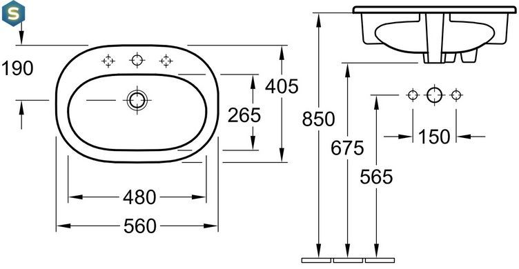 Умивальник Villeroy&Boch O.Novo 56X40 41615601, Білий