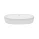 Умывальник Qtap Scorpio накладной овальный 610x400x120 мм White + донный клапан PU02, Белый
