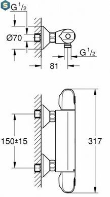 Термостат для душу Grohe Grohtherm 1000 New 34143003