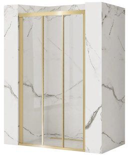 Душові двері Rea Alex 100 brushed gold REA-K2500, прозорий, золотий
