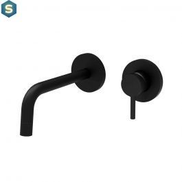 Смеситель для раковины настенный Paffoni Light излив 123 мм black matt LIG104NO70, Черный матовый