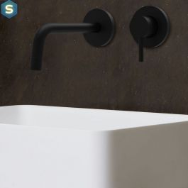 Смеситель для раковины настенный Paffoni Light излив 123 мм black matt LIG104NO70, Черный матовый