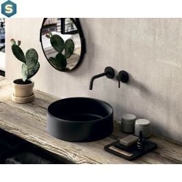 Смеситель для раковины настенный Paffoni Light излив 123 мм black matt LIG104NO70, Черный матовый