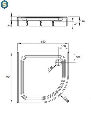 Душевой поддон Radaway Laros A 85x85 Compact SLA8585-01