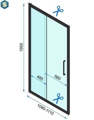 Душова кабіна Rea Rapid Slide 110x90 black пристінна REA-KPL-09878, Черный матовый, Універсальна, прозорий, чорний матовий