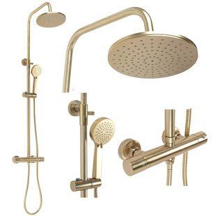 Душова система Rea Parot brushed gold з термостатом REA-P2323, Золотий