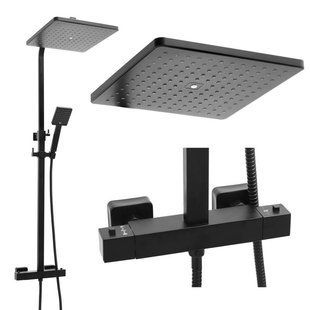 Душевая система Yoka Cube 30 Black с термостатом BP.CUBE-THERM-30-BLK, Черный матовый