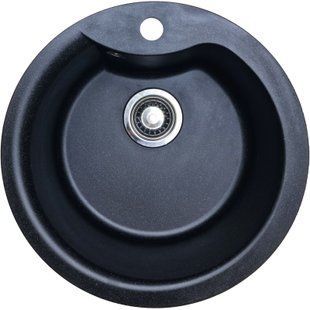 Кухонная мойка Adamant Wave &Oslash;485x210 чёрный 85223, Черный/золото