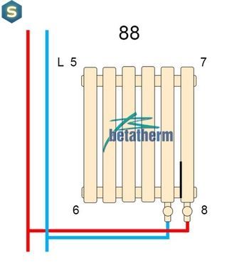 Дизайнерский радиатор трубчатый Betatherm Quantum 2 H-500 мм, L-845 мм с нижним подключением BQ 2050/21 9005M 88, Черный матовый