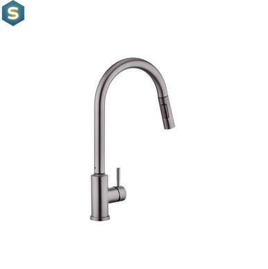 Смеситель для кухни с выдвижным изливом Kroner KRP Edelstahl Klassisch - PVD03916 сенсорный, Графит