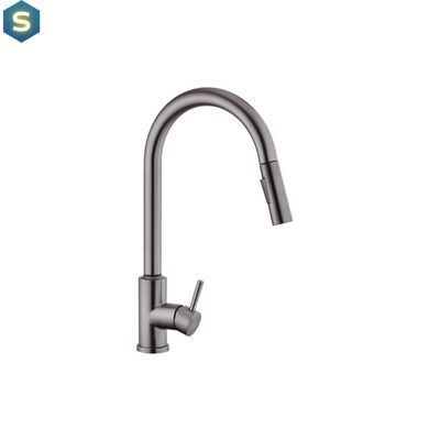 Смеситель для кухни с выдвижным изливом Kroner KRP Edelstahl Klassisch - PVD03916 сенсорный, Графит