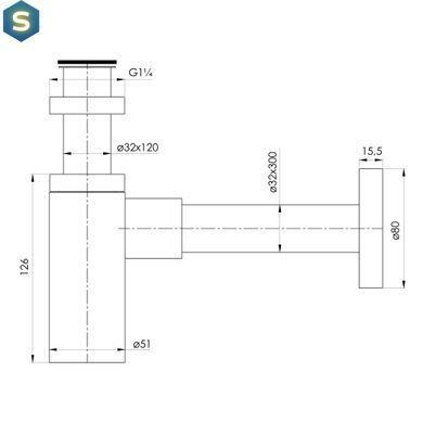 Сифон для умивальника Imprese Hydrant ZMK041807600, Чорний/золото