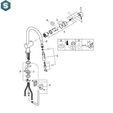 Змішувач для кухні з висувним виливом Grohe Minta 32321002