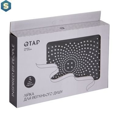 Верхний душ Qtap Hlavova 260x180 мм прямоугольный QTHLA107CRM45784 Chrome/Black, Черный матовый