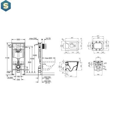 Комплект 4 в 1: Инсталляция Grohe Rapid SL 3 в 1 38772001 + Унитаз безободочный Kroner Eifel WHI483429 TORNADO с сидением Slim Duroplast / Soft-close / Quick relase KE483429WHIT (397720