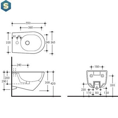 Біде підвісне Kerasan Aquatech 372501, Білий