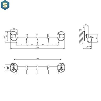 Крючок для ванной комнаты Kroner KRM Elbe - ACC2914-5 CV022877, Хром