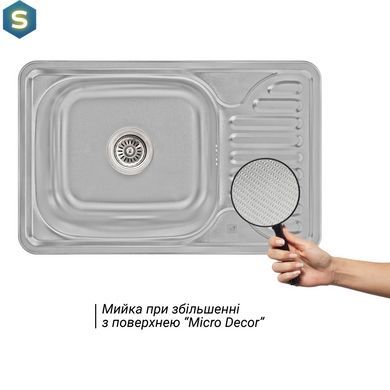 Кухонна мийка Lidz 6642 0,8 мм Micro Decor (LIDZ664208MICDEC), Decor