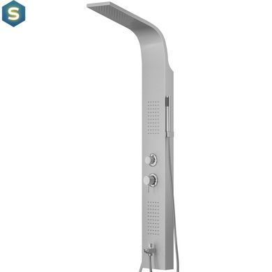 Душова панель Corsan Alto silver LED з виливом та термостатом A017TSLLEDW, Каппучино
