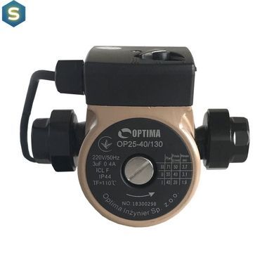 Насос циркуляційний Optima OP25-40 130мм + гайки, + кабель з вилкою