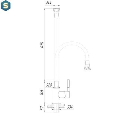 Змішувач для кухні Globus Lux Lazer GLLR-0203SA-BB-B01, Черный матовый